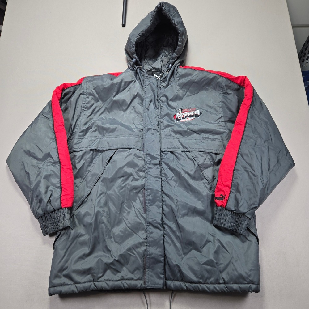 Puma 88th Grey Cup 2000 CFL Calgary Padded Quilted Inner Hooded Jacket Men's L